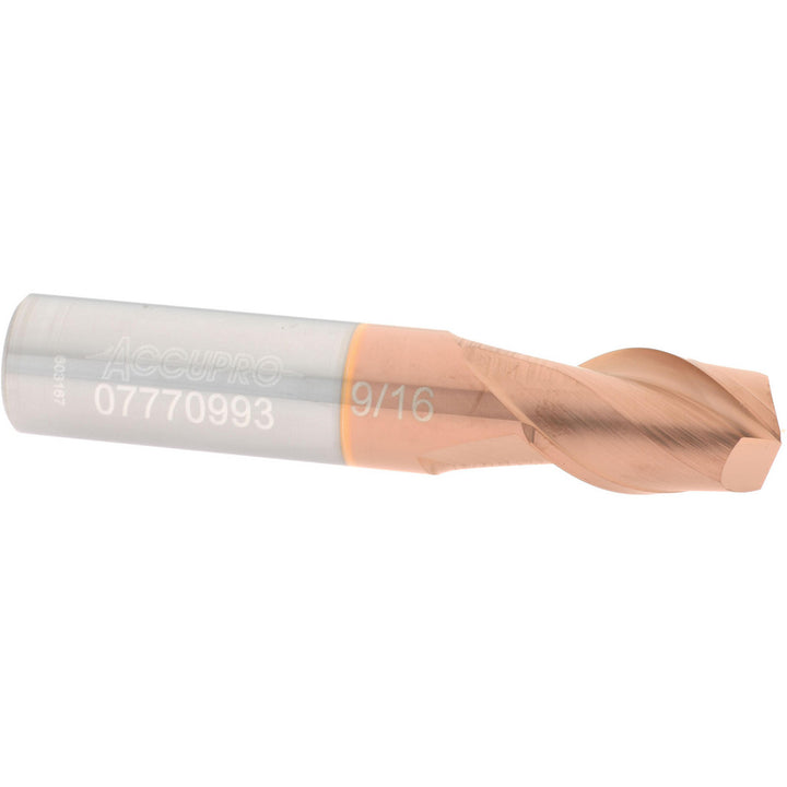 9/16" 2-Flute Solid Carbide Square End Mill, TiCN - Accupro 12181699