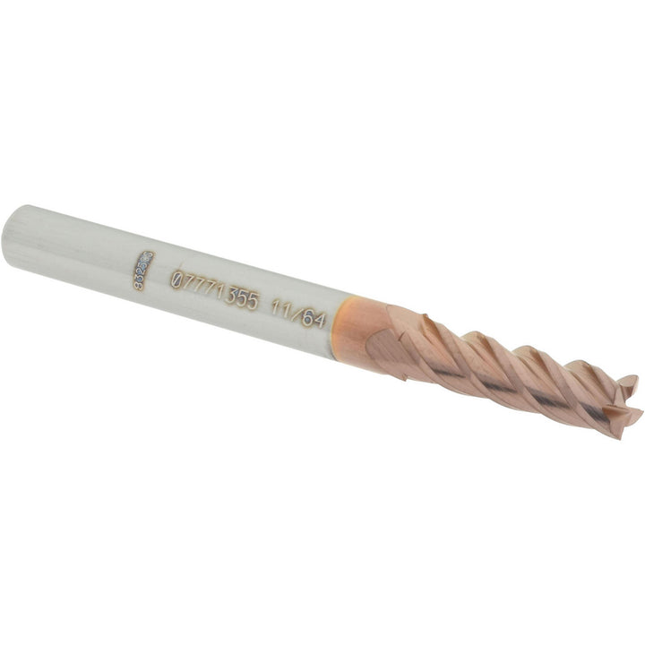 11/64" 4-Flute Solid Carbide Square End Mill, TiCN - Accupro 12182407