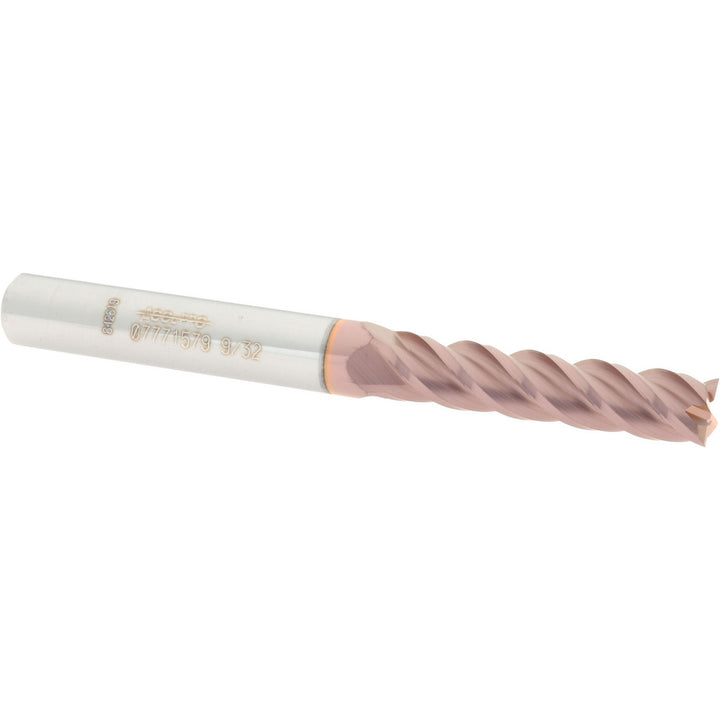 9/32" 4-Flute Solid Carbide Square End Mill, TiCN - Accupro 12183406