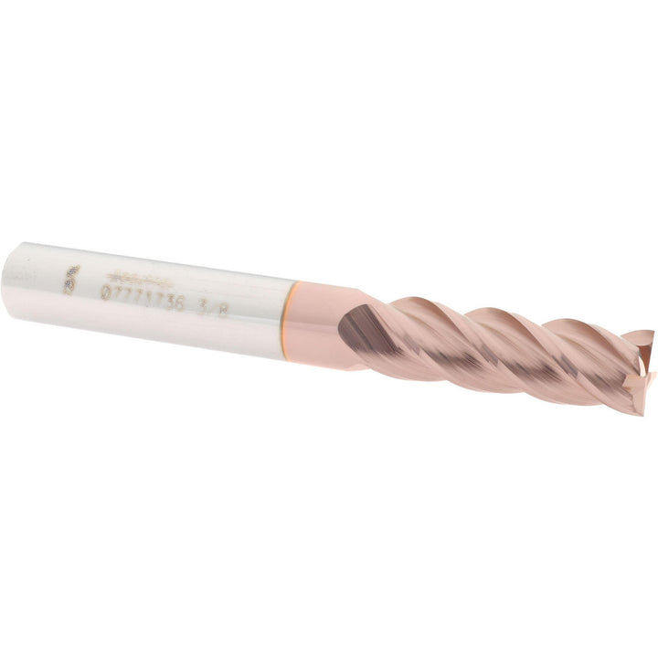 3/8" 4-Flute Solid Carbide Square End Mill, TiCN - Accupro 12183057