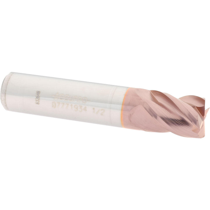 1/2" 4-Flute Solid Carbide Square End Mill, TiCN - Accupro 12182937
