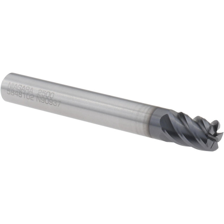1/4" 5-Flute Solid Carbide Corner Radius End Mill, AlTiN - Seco 17006989