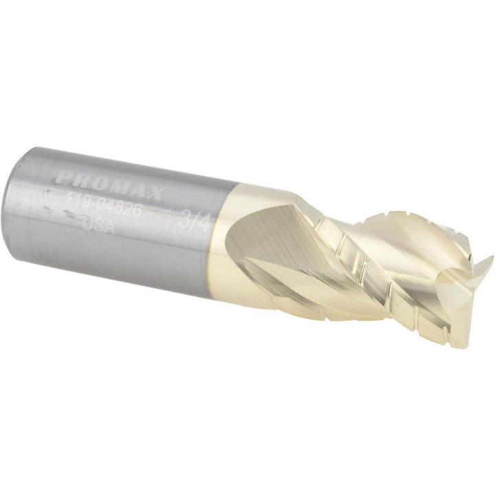 0.7500" 3-Flute Solid Carbide Corner Radius End Mill, ZrN - ProMax 119-04826