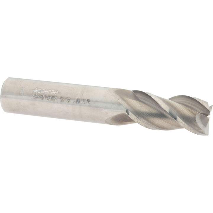 5/8" 3-Flute Solid Carbide Corner Radius End Mill - Accupro 12182094
