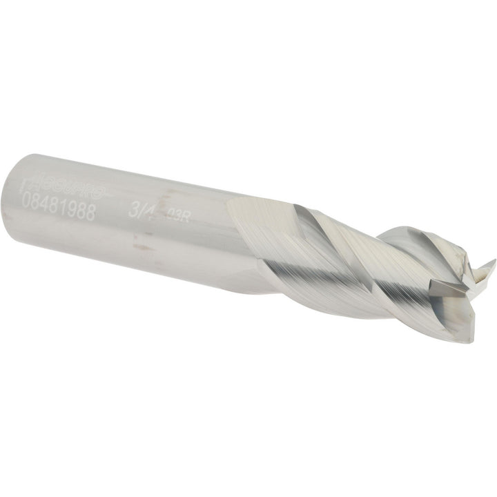 3/4" 3-Flute Solid Carbide Corner Radius End Mill - Accupro 12182126