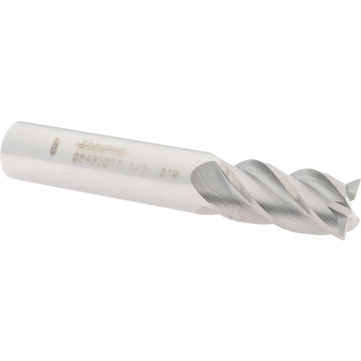 1/2" 4-Flute Solid Carbide Corner Radius End Mill - Accupro 12182587