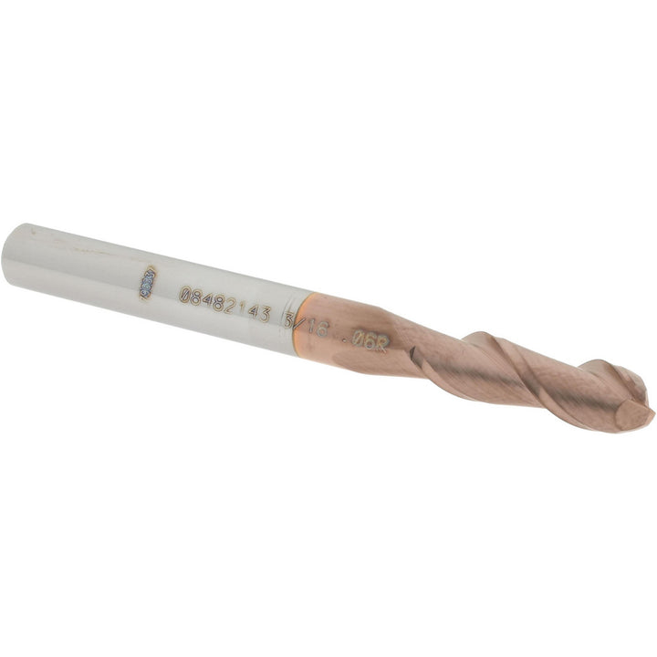 3/16" 2-Flute Solid Carbide Corner Radius End Mill, TiCN - Accupro 12181303