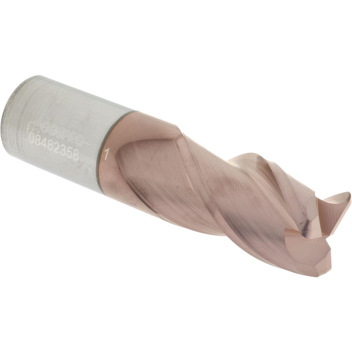 1" 3-Flute Solid Carbide Corner Radius End Mill, TiCN - Accupro 12181877