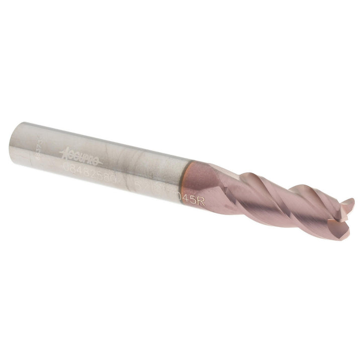 5/16in" 3-Flute Solid Carbide Corner Radius End Mill, TiCN - Accupro 12181993