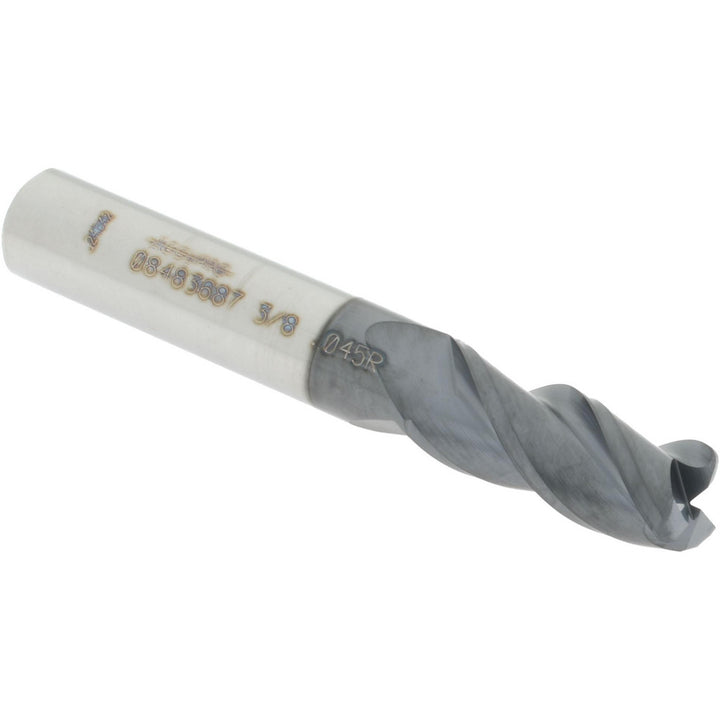 3/8" 3-Flute Solid Carbide Corner Radius End Mill, AlTiN - Accupro 12182037