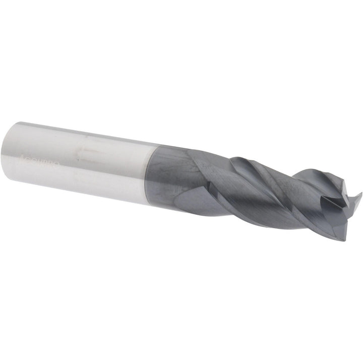 1/2" 3-Flute Solid Carbide Corner Radius End Mill, AlTiN - Accupro 12182082