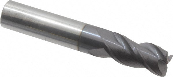 1/2" 3-Flute Solid Carbide Corner Radius End Mill, AlTiN - Accupro 12182086