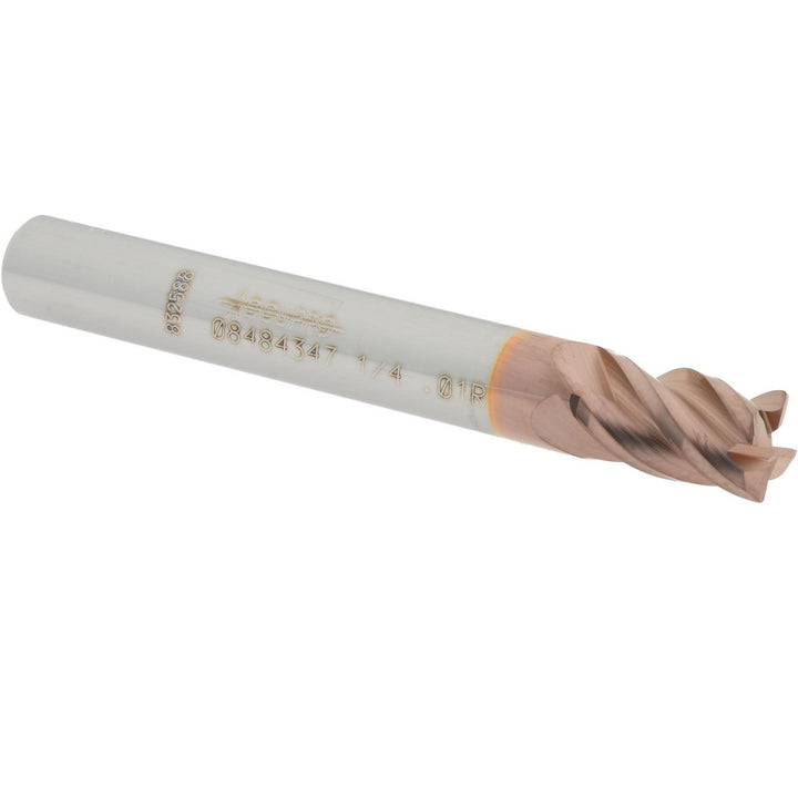 1/4" 4-Flute Solid Carbide Corner Radius End Mill, TiCN - Accupro 12182802