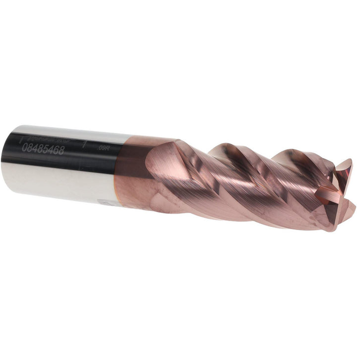 1" 4-Flute Solid Carbide Corner Radius End Mill, TiCN - Accupro 12182984