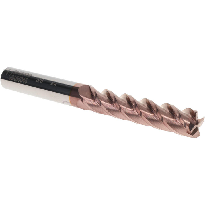 5/8" 4-Flute Solid Carbide Corner Radius End Mill, TiCN - Accupro 12183350