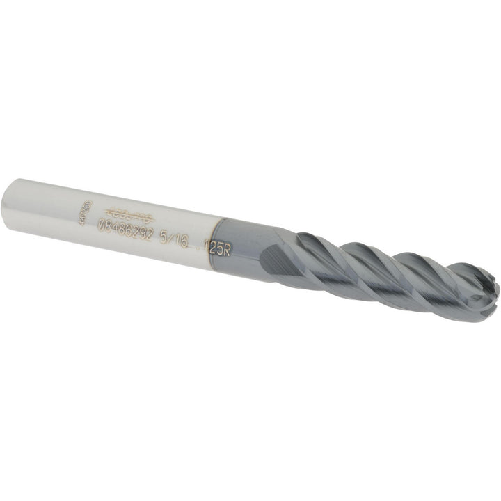 5/16" 4-Flute Solid Carbide Corner Radius End Mill, AlTiN - Accupro 12183041