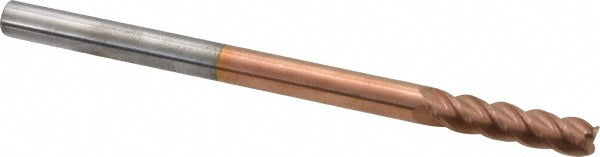 1/4" 4-Flute Solid Carbide Corner Radius End Mill, TiCN - Accupro 12183483