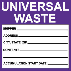 Universal Waste Label - AccuformNMC HW30AP