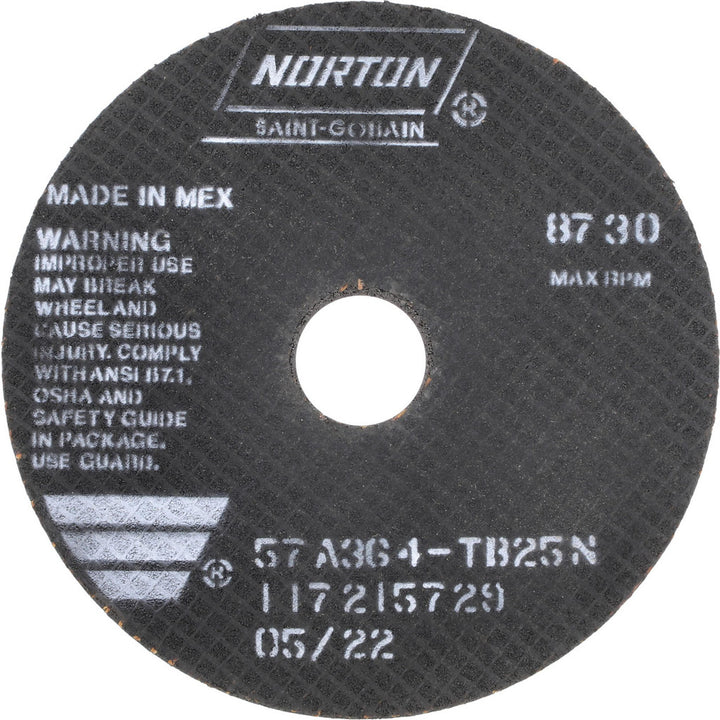 7 x 1/16" 36-Grit Aluminum Oxide Grinding & Cutoff Wheel - Norton 66252922676