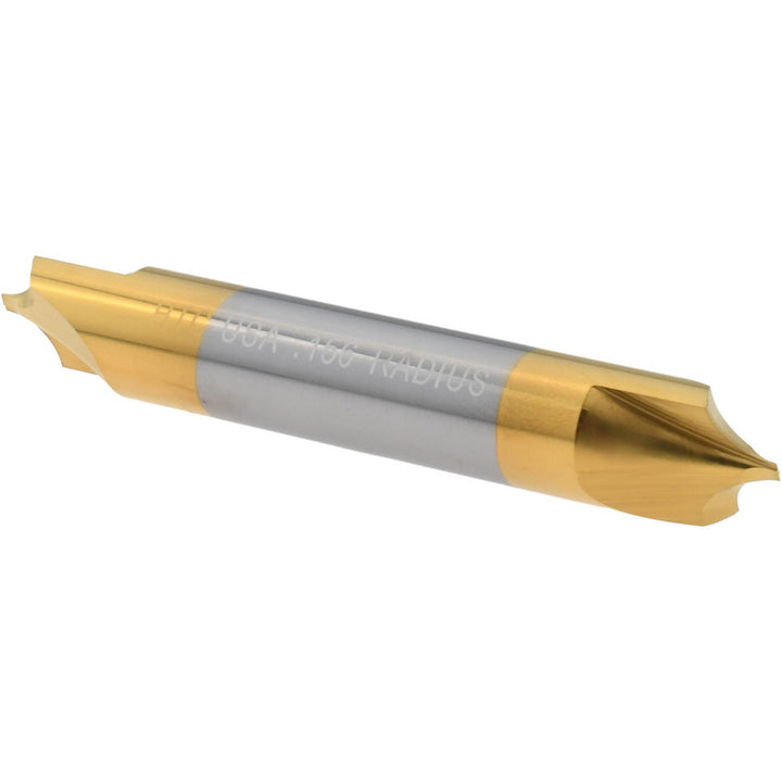 3/8" 2-Flute Solid Carbide Corner Rounding End Mill, TiN - Harvey Tool 46156-C1