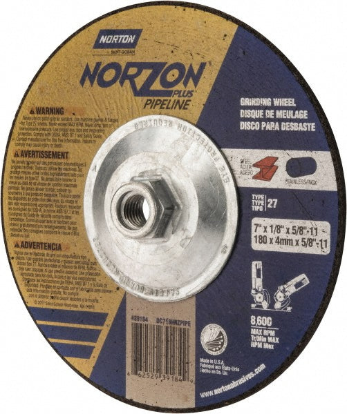 7 x 1/8" 30-Grit Ceramic Alumina Grinding & Cutoff Wheel - Norton 66252939184