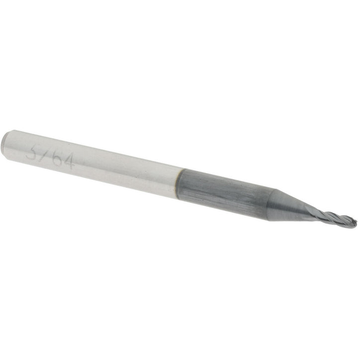 3/64" 4-Flute Solid Carbide Ball End Mill, AlTiN - Accupro 12184549