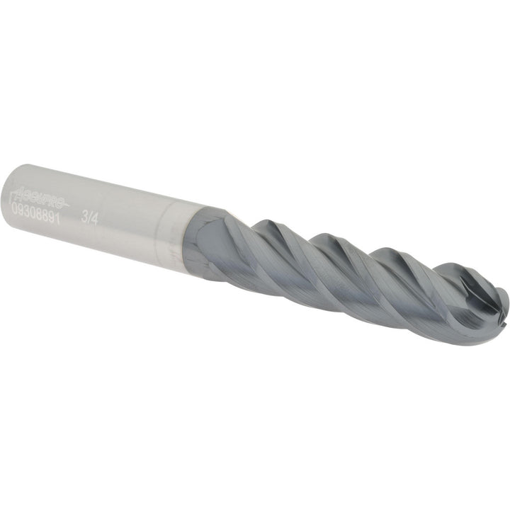3/4" 4-Flute Solid Carbide Ball End Mill, AlTiN - Accupro 12184921