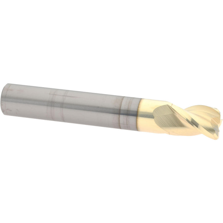 3/8" 3-Flute Solid Carbide Corner Radius End Mill, ZrN - Accupro 314716