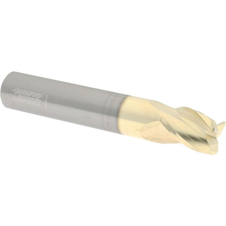 1/2" 3-Flute Solid Carbide Corner Radius End Mill, ZrN - Accupro 314827