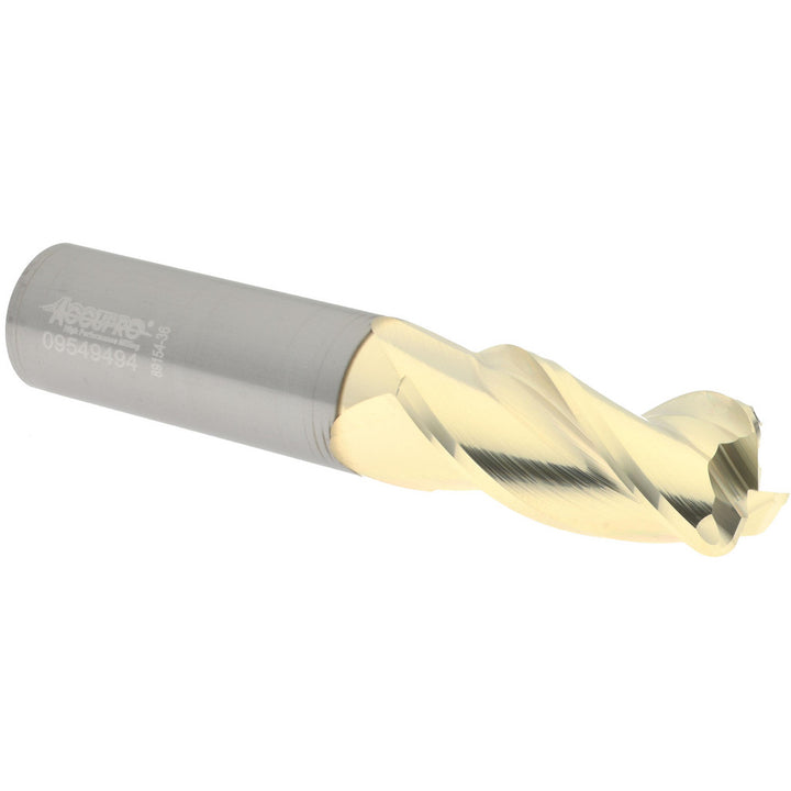 3/4" 3-Flute Solid Carbide Corner Radius End Mill, ZrN - Accupro 315002