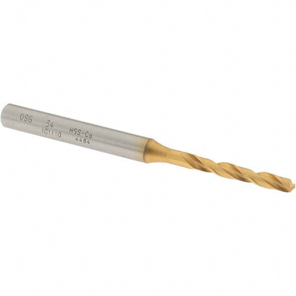 #34 Cobalt High Speed Steel Screw Machine Drill Bit, Coated, 130° point - OSG 10111005