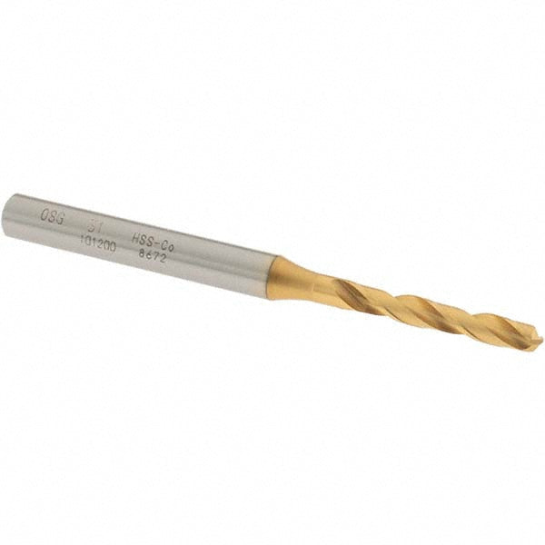 #31 Cobalt High Speed Steel Screw Machine Drill Bit, Coated, 130° point - OSG 10120005