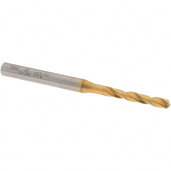 #30 Cobalt High Speed Steel Screw Machine Drill Bit, Coated, 130° point - OSG 10128505