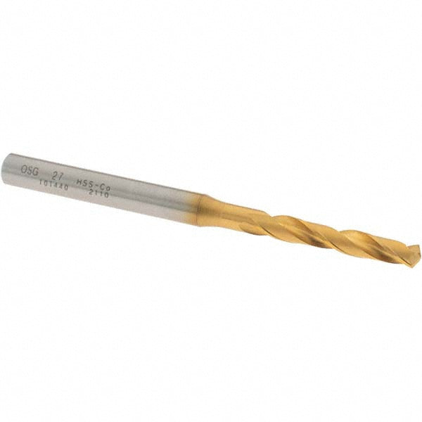 #27 Cobalt High Speed Steel Screw Machine Drill Bit, Coated, 130° point - OSG 10144005