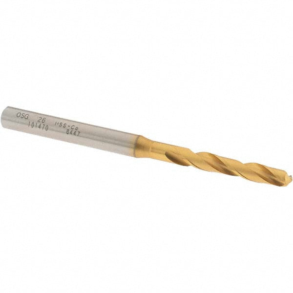 #26 Cobalt High Speed Steel Screw Machine Drill Bit, Coated, 130° point - OSG 10147005