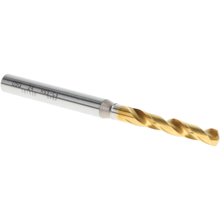 #24 Cobalt High Speed Steel Screw Machine Drill Bit, TiN, 130° point - OSG 10152005