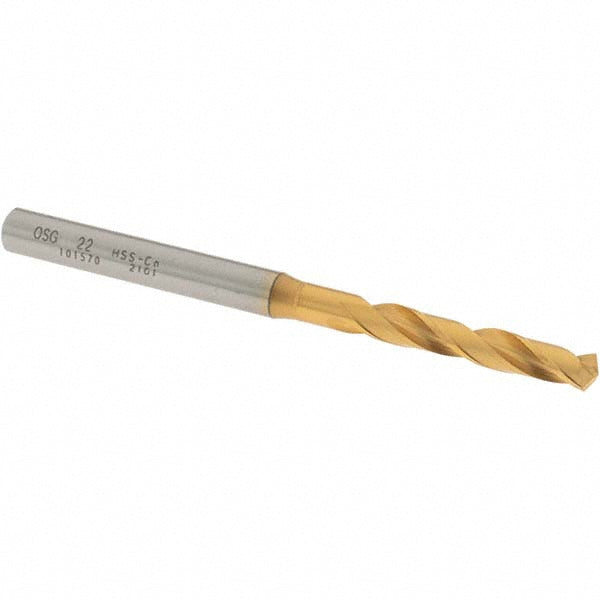 #22 Cobalt High Speed Steel Screw Machine Drill Bit, Coated, 130° point - OSG 10157005