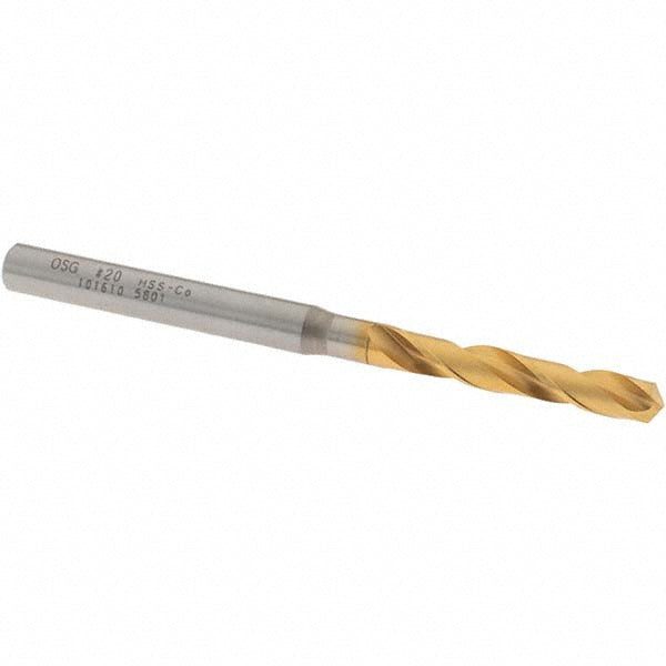 #20 Cobalt High Speed Steel Screw Machine Drill Bit, Coated, 130° point - OSG 10161005