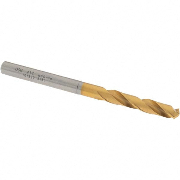 #14 Cobalt High Speed Steel Screw Machine Drill Bit, Coated, 130° point - OSG 10182005