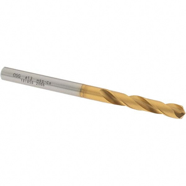 #13 Cobalt High Speed Steel Screw Machine Drill Bit, Coated, 130° point - OSG 10185005
