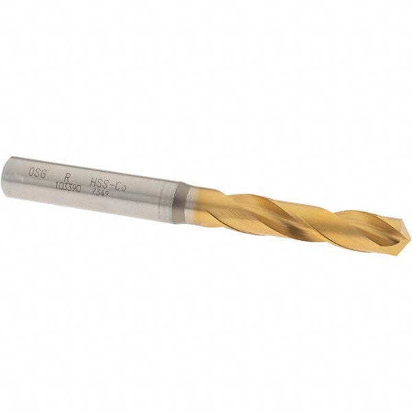 Letter R Cobalt High Speed Steel Screw Machine Drill Bit, Coated, 130° point - OSG 10339005