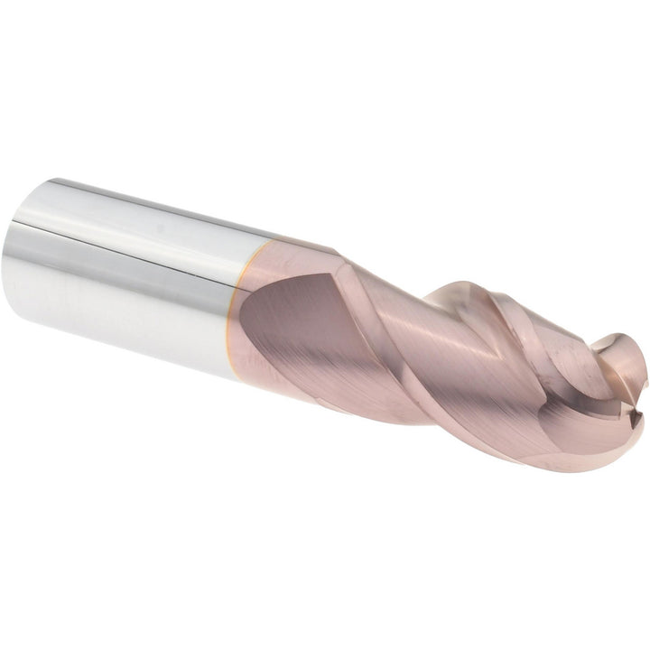 7/8" 3-Flute Solid Carbide Ball End Mill, TiCN - Accupro 12184413