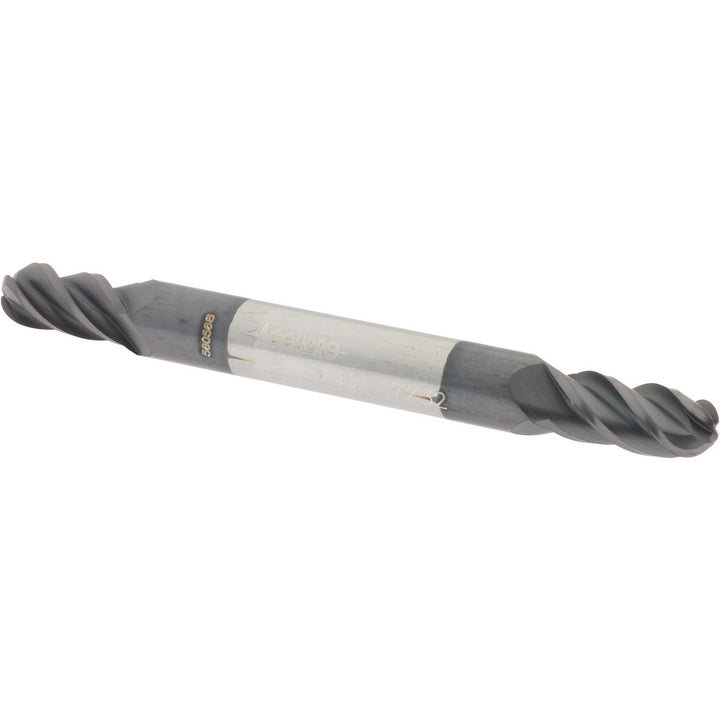 7/32" 4-Flute Solid Carbide Ball End Mill, AlTiN - Accupro 12185363