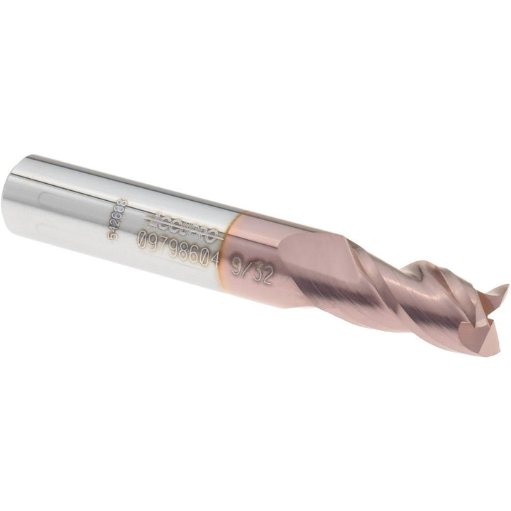 9/32" 3-Flute Solid Carbide Square End Mill, TiCN - Accupro 12182173