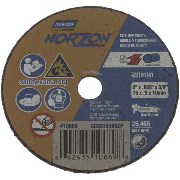 3" Ceramic Alumina Grinding & Cutoff Wheel - Norton 66243510669