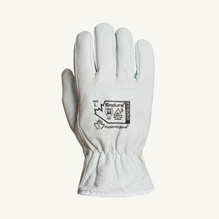 Large White Leather Cut-Resistant Gloves - Superior Glove Works 378GKGE-L