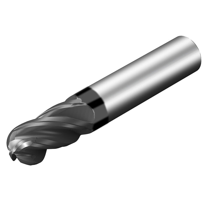 1/8" 4-Flute Solid Carbide Ball End Mill, AlTiN - Sandvik Coromant 8045825