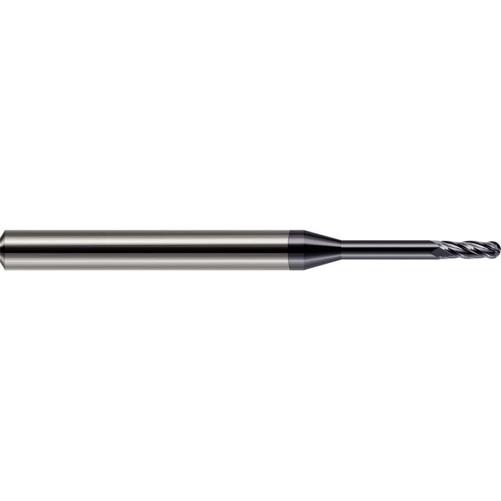 0.0200in" 4-Flute Solid Carbide Ball End Mill, AlTiN - Harvey Tool 76820-C3
