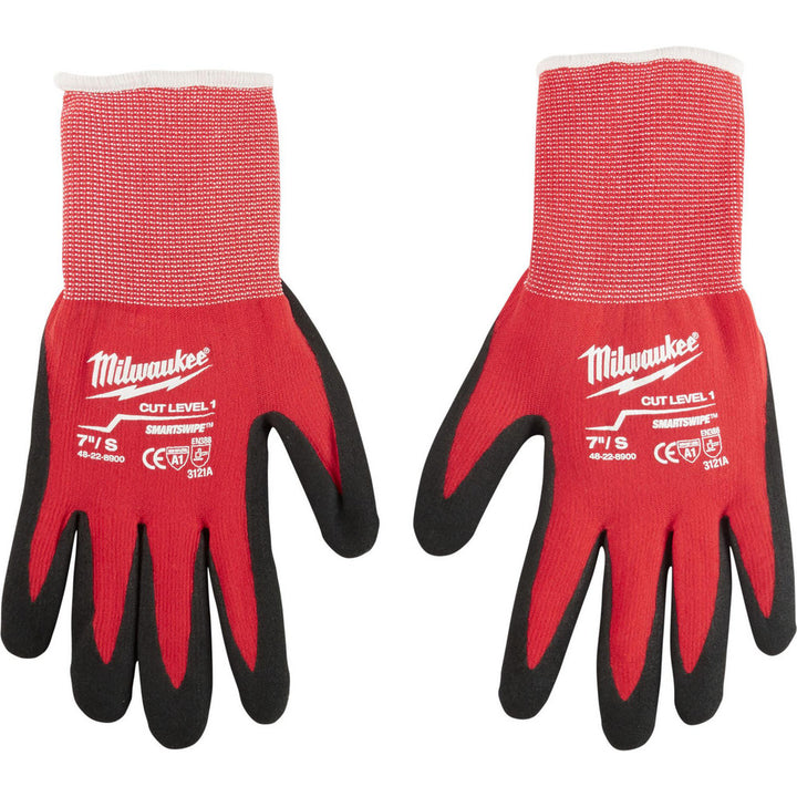 Small Red; Black HPPE Blend; Nylon Cut & Puncture-Resistant Gloves - Milwaukee Tool 48-22-8900