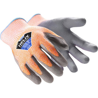 Small High-Visibility Orange; Gray HPPE; Steel; Fiberglass Cut & Puncture-Resistant Gloves - HexArmor. 2050-S (7)